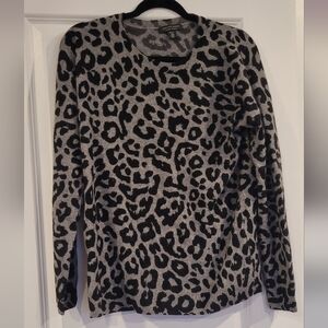 Cashmere Leopard Print Sweater